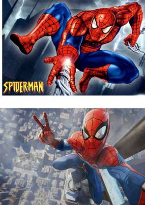 Spiderman Cartoon poster | Decorative Poster-High Resolution -300 GSM- (18x12) Paper Print