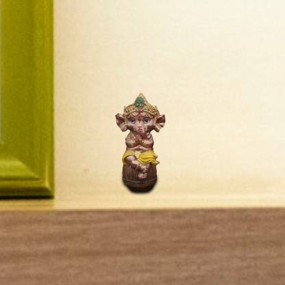 GW Creations Beautiful Cute Baby Ganesha Sitting on Tabla | lord ganesha idol car dashboard| beautiful ganesha statues| ganesha Idols of God| ganesh idol in Spiritual & Festive Décor|Meditating Ganesh murti |Ganesh ji ki murti|ganpati | "You must like it Go for it See The Review" Decorative Showpiece  -  6 cm