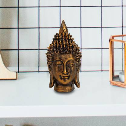 GW Creations Graceful Meditating Blessing Buddha Face With Tray Decorative Showpiece  -  16 cm