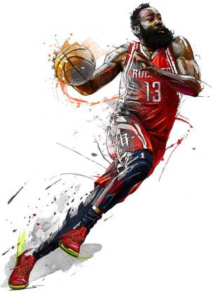 DivineDesigns 53 cm James Harden Self Adhesive Sticker