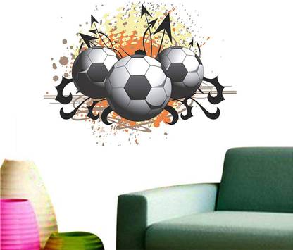 Design Wall 60 cm Foot Ball Sport Theme Living Room Wall Sticker Self Adhesive Sticker
