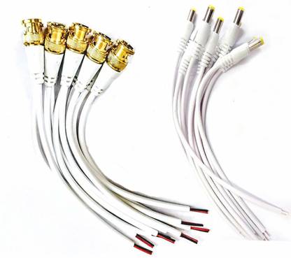 Dev Computer Power Cord 0.18 m 10 Pc BNC Connector with Copper Wire Moulded with 2.1mm Connectors Barrel Jack