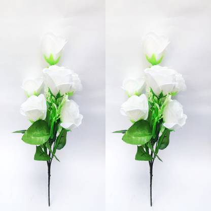 artificial hub COMBO Red kali roses flower White Rose Artificial Flower