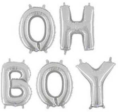 PopTheParty Solid oh Boy Foil Letter Balloons Letter Balloon