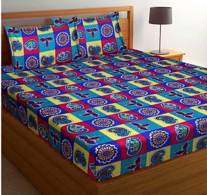 CRAFTWELL COLLECTION 150 TC Polycotton Double 3D Printed Flat Bedsheet