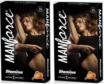 MANFORCE Orange Stamina Extra Time 10s x2 (20 Condoms) Value Combo Condom