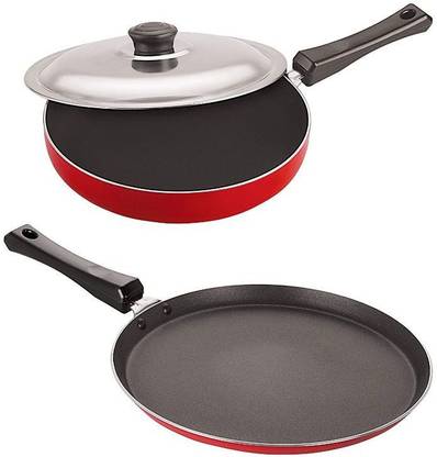 NIRLON Non-Stick Skillet and Fry Pan Combo Cooking Utencil Set Non-Stick Coated Cookware Set