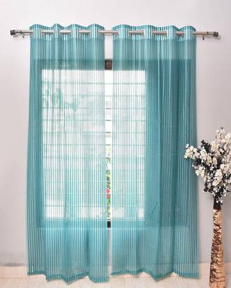 Panipat Textile Hub 213 cm (7 ft) Net Semi Transparent Door Curtain Single Curtain