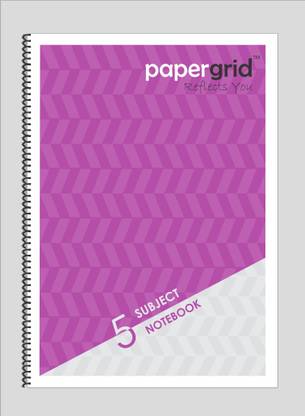 papergrid Spiral B5 - 26.7 cm x 20.3 cm, 5 Subjects, Single Line B5 Notebook Single Line 250 Pages