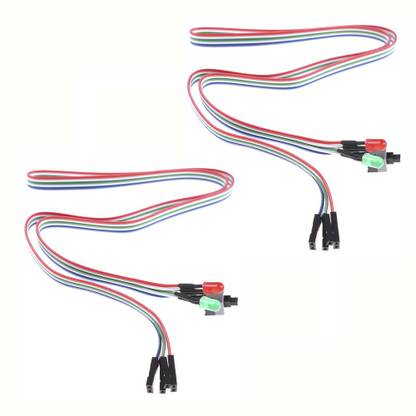BLUELINK 2 Pack Computer ATX Power Reset Switch with LED red Green ON Off Button for Motherboard switch Electronic Components Electronic Hobby Kit