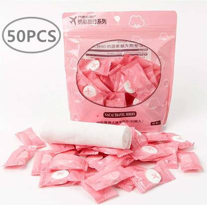 Medigo 50Pcs Outdoor Travel Portable Compressed Face Towel Disposable Magic Towel Tablet Capsules Cloth Wipes Paper Tissue Mask