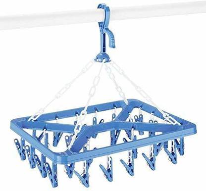 Idha Multipurpose Square 36 Clip Hanger for Baby Clothes | Hanger for Undergarments | Hanger for Clothes Drying | Hanger Set for Clothes | Hanger for Wardrobe Door Hanger