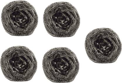 Nutan Moon Light scrub for utensils cleaning purpose - Stainless Steel Scrubber Grey, -Pack Of 5 Scrub Sponge