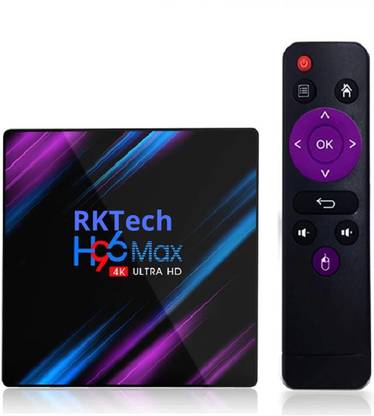 RKTech H96 MAX RK33182GB 16GB Android 9.0 Smart TV Box JIO TV Hotstar ROM RK3318 Quad core BT4.0 USB3.0 Support JIO TV, Netflix apps Media Streaming Device