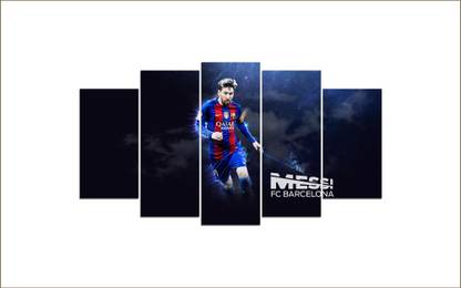 DivineDesigns 51 cm Messi FC Barcelona Pieces Sticker ( Cover Area :- 37 X 20 inch ) Self Adhesive Sticker