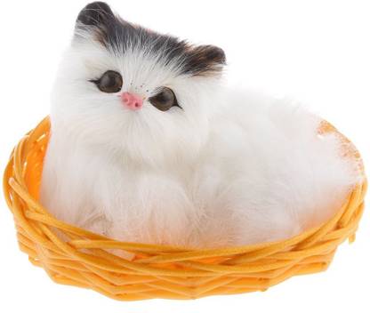 Quinergys ™Lovely Cat Doll with Basket Play Fun Toy Home Ornament Collectibles  - 9 cm