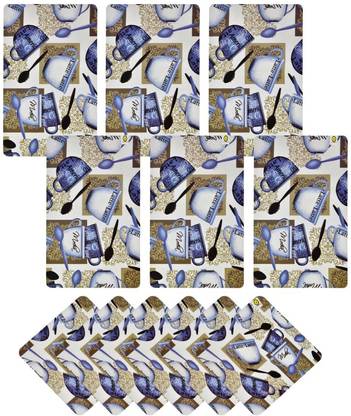 YELLOW WEAVES Rectangular Pack of 6 Table Placemat