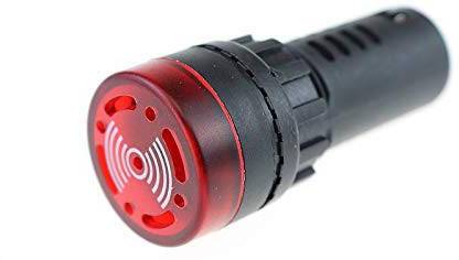 India IoT Shop AD16-22SM LED Active Buzzer Beep Alarm flash Signal Indicator Light AC DC 22mm (Red, 12V) Analog Voltage Tester