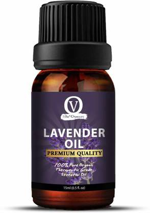 Vital Organics Lavender Oil for Skin and Hair For Hair 100% Natural & Therapeutic Grade, Steam Distilled for Aromatherapy, Relaxation, Sleep, Laundry, Stress & Anxiety Relief, Meditation, Massage, Headaches
