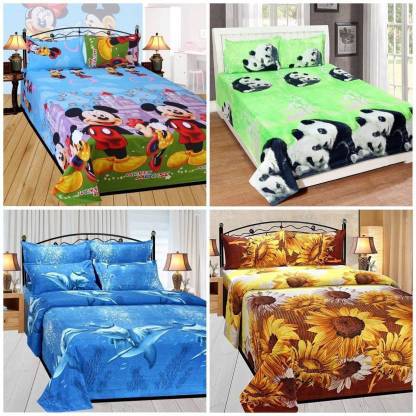 Twinkle Star's Polycotton Double Flat 189 TC 3D Printed Bedsheet