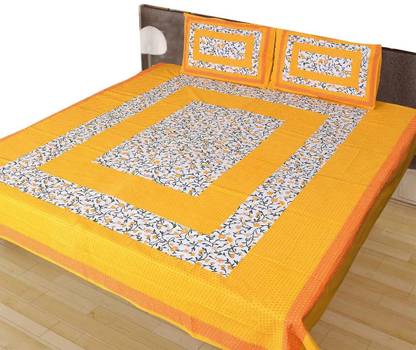 Bright Side 208 TC Cotton Double Jaipuri Prints Flat Bedsheet