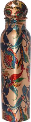 SA HANDICRAFT 100% Pure Copper Beautiful Design Print For Yoga,Gym,Office. 1000 ml Bottle