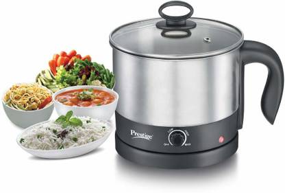 Prestige PMC 1.0 + (600 Watt) Multi Cooker with Concealed Base Egg Cooker, Travel Cooker, Slow Cooker