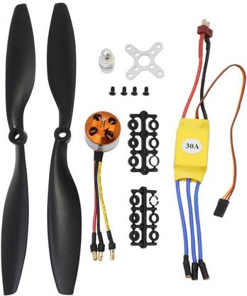 Super Debug 1000KV Brushless Motor A2212 13T with 30A Brushless ESC Set 2xPropeller CW CCW Accessories Kit Mount for RC Plane DJI F450 550 Quadcopter (1000kv Brushless Motor Set) Electronic Components Electronic Hobby Kit