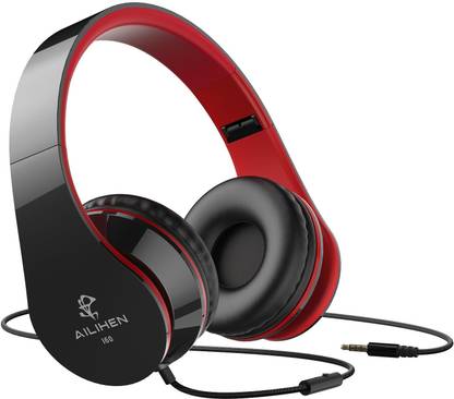 Ailihen Wired Headphones with Microphone, Stereo Foldable Lightweight Wired