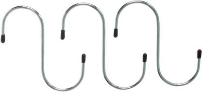 KAAS Stainless Steel Thick"S" Shape Heavy Duty Type S Hook Hanger Hooks Organizer for Hanging Accessories( Size- Medium) Swivel Hook 3