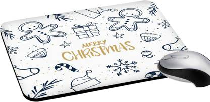 RADANYA Mouse Pad Off White Merry Christmas Gaming Mousepad Non-Slip Rubber Gaming Mouse Pad Rectangular Mouse Pads Mousepad