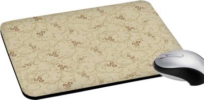 RADANYA Printed Rectangular Mouse Pad with Non-Slip Rubber Base, Scroll Printed With Beige Color Mouse Pad for Computers, Laptop, Office & Home, (8 Inches) ( Rectangular Design) Non Slip Base Mousepad