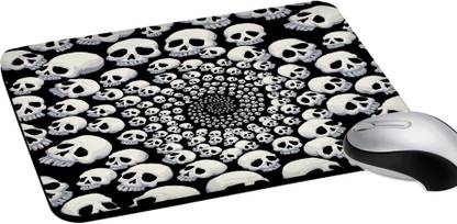 RADANYA Digital Printed Rectangular Gaming Mousepad, Skull Printed Gaming Mousepads Size 8x8 inches-Black Non Slip Base Mousepad