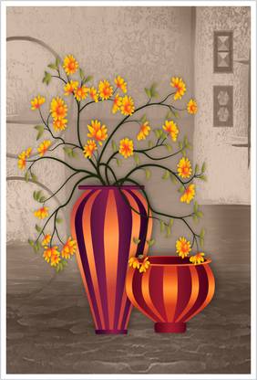 Beautiful Flower Pot Modern Art Paper Poster Paper Print