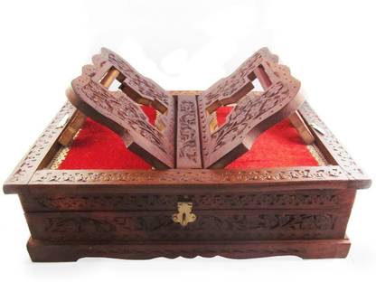 एस.आई क्रिएशन Wooden Rahal Box for Geeta Ramayan Quran Bible Gurugranth वुडन भूरा बुक रेस्ट