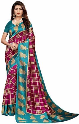 Blocked Printed Bandhani Silk Blend Saree