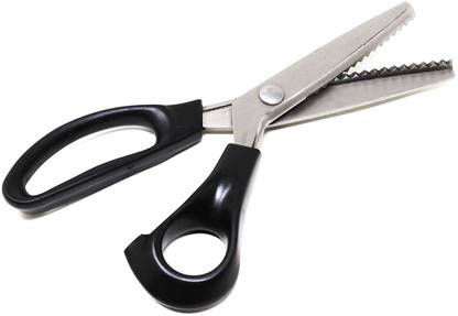 7Q7 Zigzag Scissors Stainless Steel Blades Art and Craft Border Zig Zag Pinker Scissor with Plastic Handle/Pinking Scissors Scissors