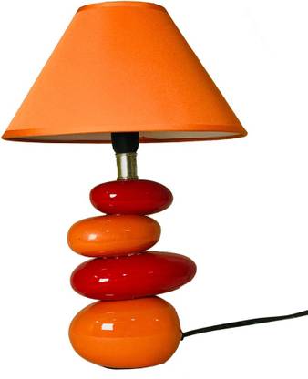 Design O Vista Elegant Orange Color Ceramic Table Lamp with Shade adds graceful touch to any room Table Lamp