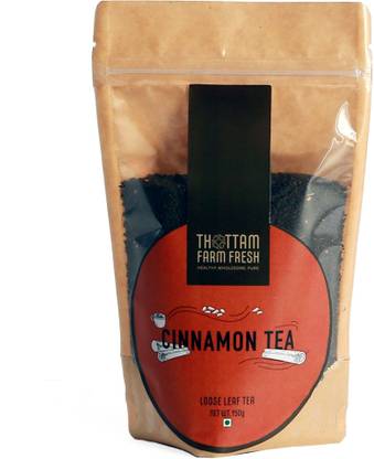 Thottam Farm Fresh Cinnamon Tea 100% Pure Loose Leaf Tea Pesticide Free Unflavoured Black Tea Pouch