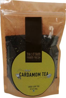 Thottam Farm Fresh Cardamom Tea | Black Tea Blend Mixed with Cardamom | 100% Pure Loose Leaf Tea | Pesticide Free | Kerala Origin Unflavoured Black Tea Pouch