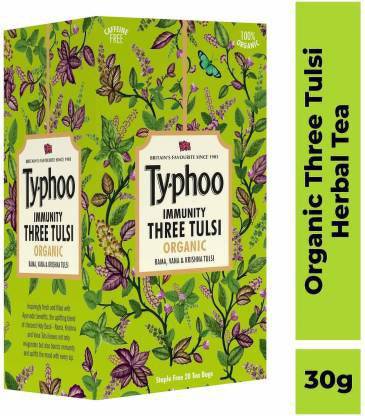 typhoo Immunity Three Tulsi Organic Tea Tulsi Instant Tulsi Green Tea Bags Box