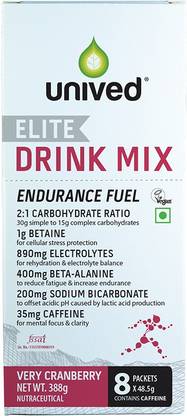 Unived Elite Drink Mix, 2:1 Carbohydrate Ratio, 190kcal, Vegan Isotonic - Very Cranberry Nutrition Drink
