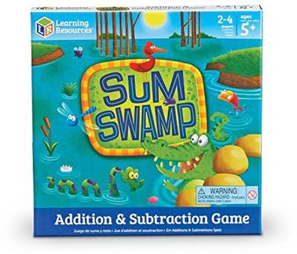 LEARNING RESOURCES Sum Swamp Game, Addition Subtraction, Early Math Skills, 8 Pieces, Ages 5+