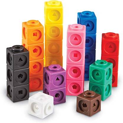 LEARNING RESOURCES Mathlink Cubes, Educational Counting Toy, Early Math Skills, Set Of 100 Cubes