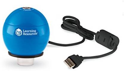 LEARNING RESOURCES Zoomy 2.0 Handheld Digital Microscope, Computer, Projector, Or Interactive Whiteboard Accessories, Blue, Ages 4+