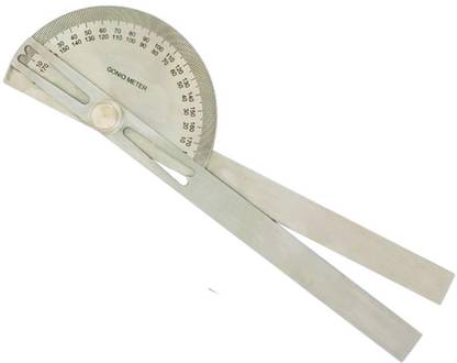 Raindrop World Goniometer Degree Protector Angle Finder Arm Rule Professional Metal 0-180 Degrees 150mm Measurement Scale (Medium, 10 inch) Medical Goniometer