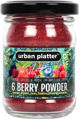 urban platter 6 Berry Powder, 50g / 1.8oz [Freeze-Dried, Blueberry, Mulberry, Cherry, Raspberry, Strawberry and Blackberry] Assorted Fruit