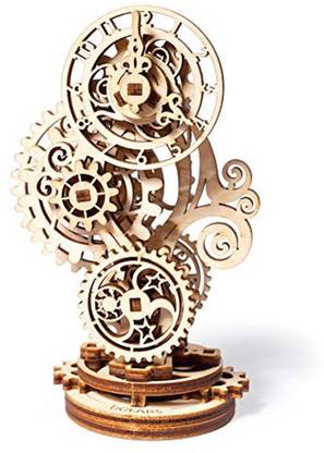 Ugears Steampunk Clock 3D Mechanical Model, Self-Assembling Diy Craft Set, Wooden Box School Project