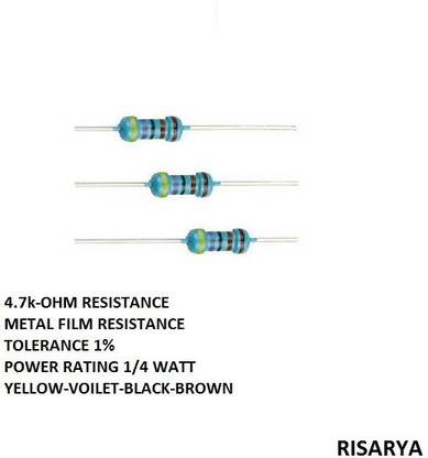 RISARYA 4.7K-OHM RESISTANCE,MFR,100PCS,1%,1/4 W Fixed Resistor