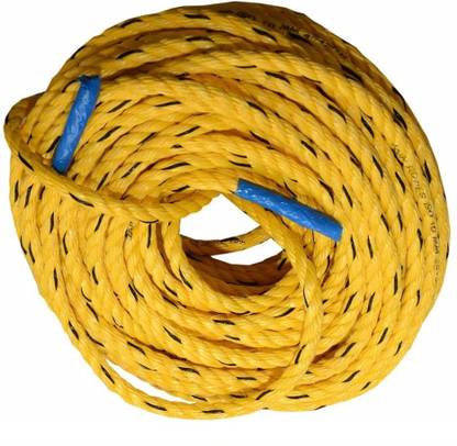 SAIFPRO Submersible Rope Yellow Borewell Danline Rope Twisted Rope (30meter - 12mm) Yellow